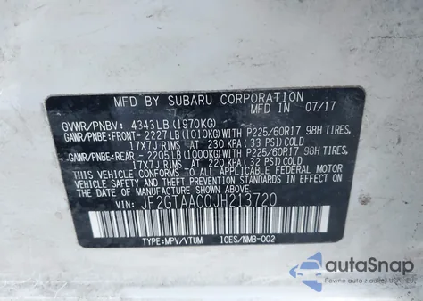 2018 Subaru Crosstrek 2.0I из США, поврежденный, VIN JF2GTAAC0JH213720